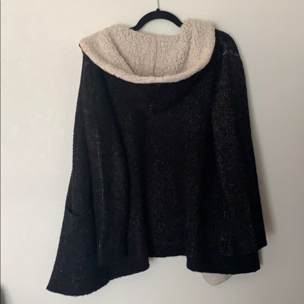 Zara Faux Shearling Hooded Cardigan - Picture 4 of 6